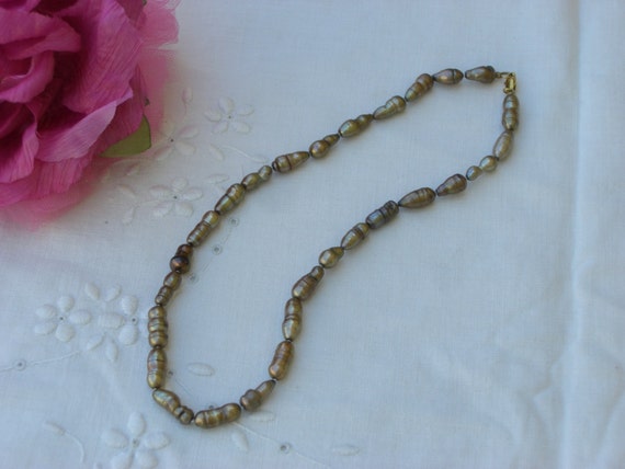 Pearl Necklace - Golden Brown Freshwater Pearls -… - image 2