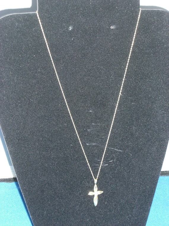 Cross - 10K Gold with Diamond on 18 inch Chain - … - image 2