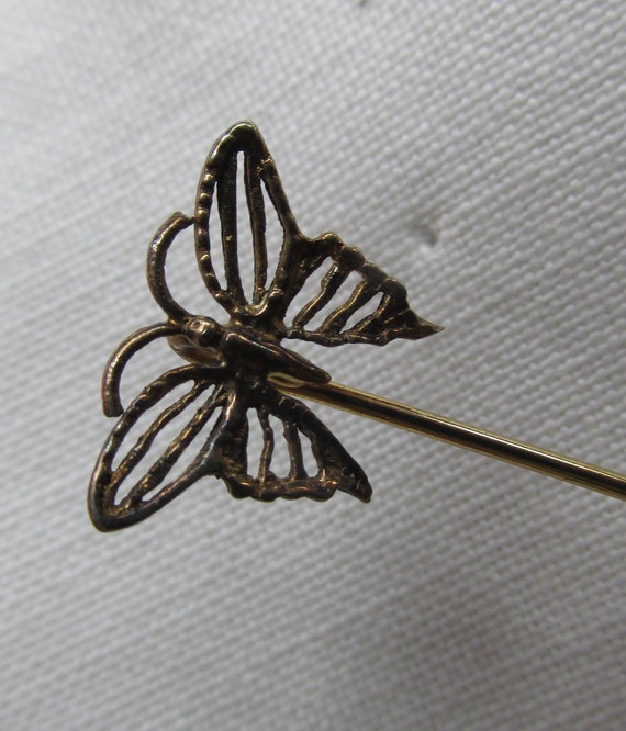 Butterfly Stick Pin - Vintage - image 2
