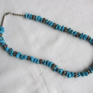 Necklace with Turquoise and Silver Beads