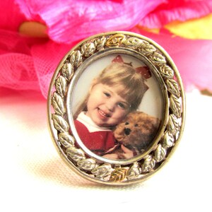 Brooch / Pendant / Photo Frame in Sterling Silver and 10K Gold - Vintage