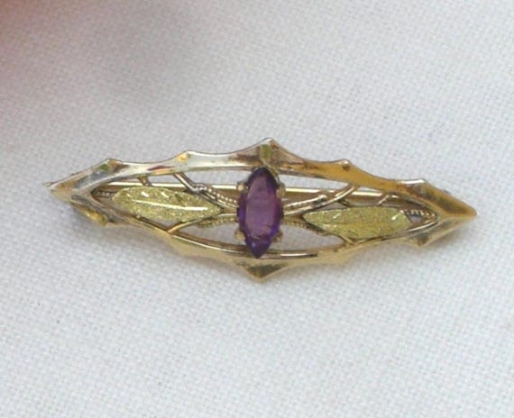 Brooch - Amethyst Victorian Brooch - Antique - Free Shipping