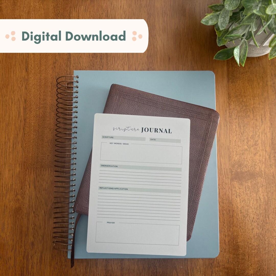 Scripture Study Page Printable 5x7 – Bible Study Worksheet, SOAP Method ...
