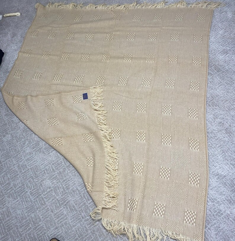 Pendleton Woven Fringe Throw Blanket 100% Wool Made In USA 57” X 68” Excellent image 5
