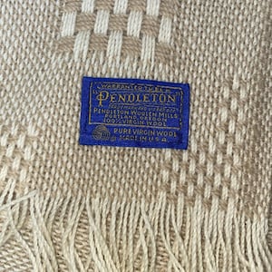 Pendleton Woven Fringe Throw Blanket 100% Wool Made In USA 57” X 68” Excellent image 1