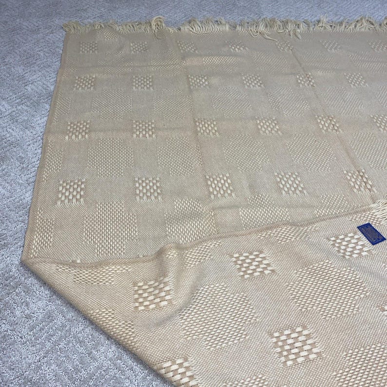 Pendleton Woven Fringe Throw Blanket 100% Wool Made In USA 57” X 68” Excellent image 4