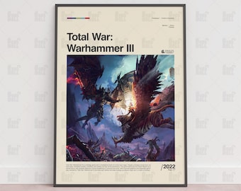 Total War Warhammer III-affisch, spelrumsaffisch, spelväggaffisch, speltryck, spelgåva, videospelaffisch, spelväggkonst