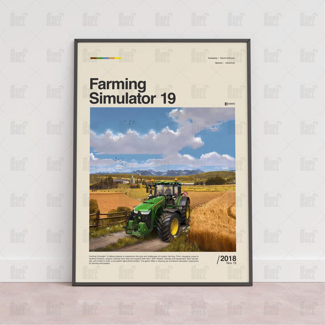 Farming Simulator 19 Poster, Gaming Room Poster, Gaming Wall Poster ...