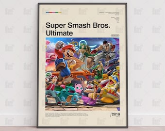 Super Smash Bros. Ultimate-affisch, spelrumsaffisch, spelväggaffisch, speltryck, spelgåva, videospelaffisch, spelväggkonst