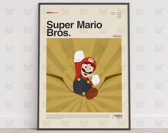 Super Mario Bros-affisch, spelrumsaffisch, spelväggaffisch, speltryckaffisch, spelgåva, videospelaffisch, spelväggkonst