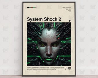 System Shock 2-poster, poster gamingkamer, poster gaming-muur, poster gaming-print, gamecadeau, poster videogames, gaming