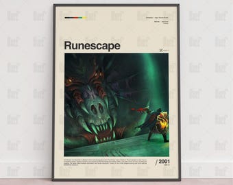 Runescape-affisch, spelrumsaffisch, spelväggaffisch, speltryck, spelgåva, videospelaffisch, spel