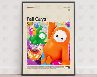 Fall Guys-affisch, spelrumsaffisch, spelväggaffisch, speltrycksaffisch, spelgåva, videospelaffisch, spel