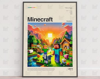 Minecraft-affisch, spelrumsaffisch, spelväggaffisch, speltryck, spelgåva, videospelaffisch, spelväggkonst, specialdesignat spel