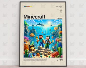 Minecraft-affisch, spelrumsaffisch, spelväggaffisch, speltryck, spelgåva, videospelaffisch, spelväggkonst, specialdesignat spel