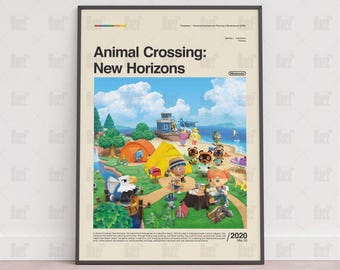 Animal Crossing New Horizons-affisch, spelrumsaffisch, spelväggaffisch, speltrycksaffisch, spelgåva, videospelsaffisch
