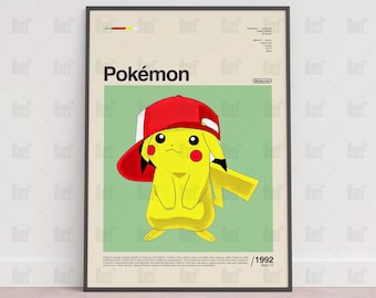 Pokemon poster, poster gaming kamer, gaming muur poster, gaming print poster, game cadeau, videogame poster, gaming kunst muur decor, gaming kunst