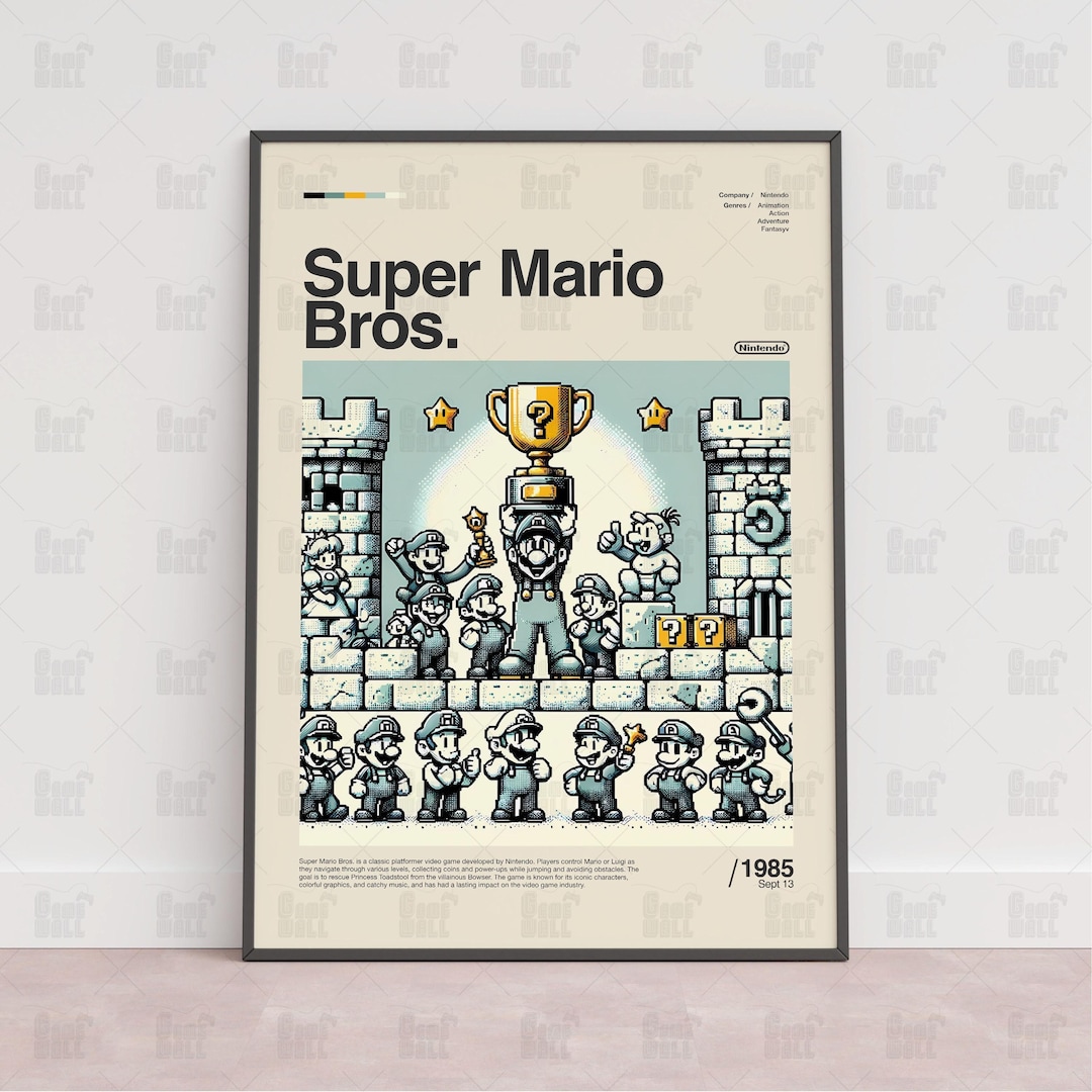 Super Mario Bros Poster Retro Nintendo Gaming Room Decor Etsy super-mario-bros-poster-retro-nintendo-gaming-room-decor-etsy