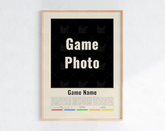 Anpassad spelposter, spelrumsaffisch, spelväggposter, speltrycktaffisch, spelpresent, videospelaffisch, spelväggkonst