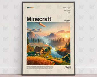 Minecraft-poster, poster gameruimte, gamemuurposter, gameprintposter, gamecadeau, videogameposter, gamingmuurkunst, aangepaste game