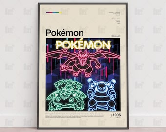 Pokémon-affisch, spelrumsaffisch, spelväggaffisch, speltryckaffisch, spelgåva, videospelaffisch, spelkonstväggdekor, spelkonst