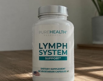 PureHealth Research Lymph System Support Capsules – Detoxification, Swelling Reduction (60 Capsules) - New Sealed