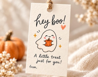 Halloween Ghost Gift Tags, Treat Bag Labels, Classroom Party Favors (Digital Download)
