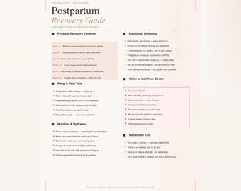 Postpartum Recovery Guide for New Moms | Physical, Emotional Healing (Instant PDF Download)