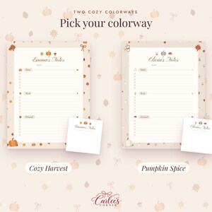 Personalized Fall Notepad & Sticky Notes, Editable Canva Template (Digital Download)