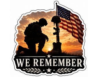 Dia da Memória PNG, silhueta de soldado em memória, lembrança patriótica PNG, clipart de homenagem militar, download instantâneo