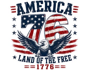 Aquila del 4 luglio PNG SVG, design patriottico America 1776, grafica del Giorno dell'Indipendenza, download digitale della terra dei liberi