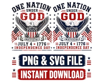 Quattro luglio png svg, una nazione sotto Dio, design dell'aquila del giorno dell'indipendenza, patriottico 4 luglio png, America svg