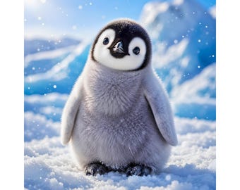 Baby Pinguin PNG, Pinguin Küken digitaler Download, niedlicher Baby Pinguin, Polar Wildlife, Winter Tier Clipart, Sofortiger Download PNG, Pinguin