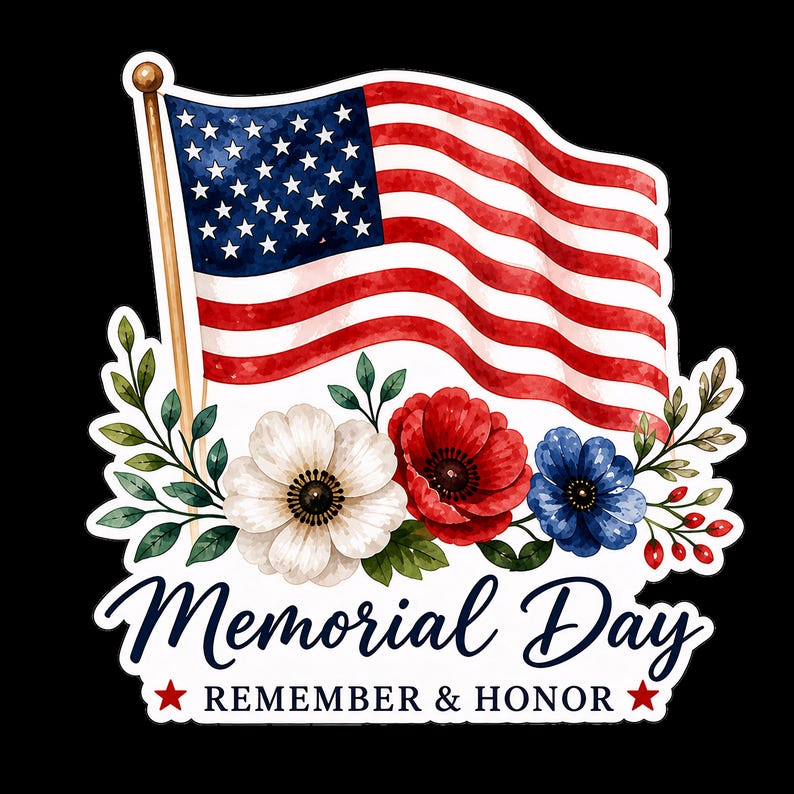 Memorial Day Png, American Flag Floral Design, Patriotic Flowers ...