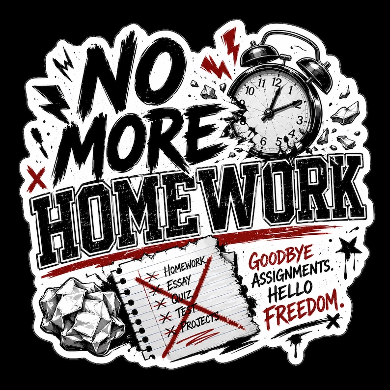 No More Homework Png, Funny Graduation Design, Last Day of School ...