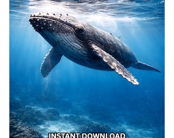 Whale underwater png, humpback whale png, ocean animal png, sea life png, marine wildlife png, ocean scene png