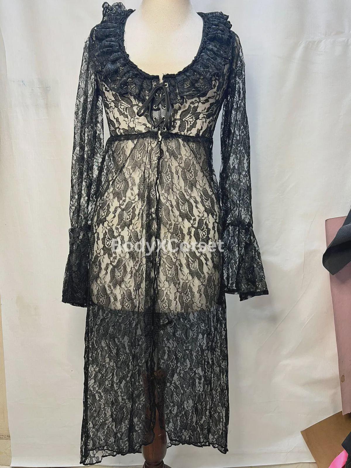 Gray Lace Long Sleeve Dress - Etsy Gray Lace Long Sleeve Dress - Etsy