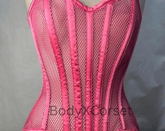 Best Mesh Best Waist Trainer Heavy Duty Overbust Fishnet Corset For Women | Strapless Corset Top | Mesh Bridal Corset Top Dress Rave Wear