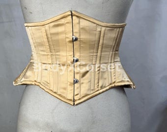 Corsé Underbust Amarillo Claro de Satén | Moldeador a Medida