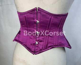 Corsé Underbust Morado de Satén | Moldeador Gótico con Varillas