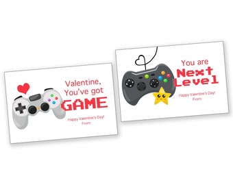 video game valentine cards, INSTANT DOWNLOAD valentines, gamer holiday cards, class valentines,