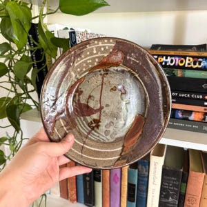 Vintage John Glick Ceramic Plate / Plum Tree Pottery / Signed Collectible American Art  / Mid Century Modern Stoneware / MCM Studio Pottery