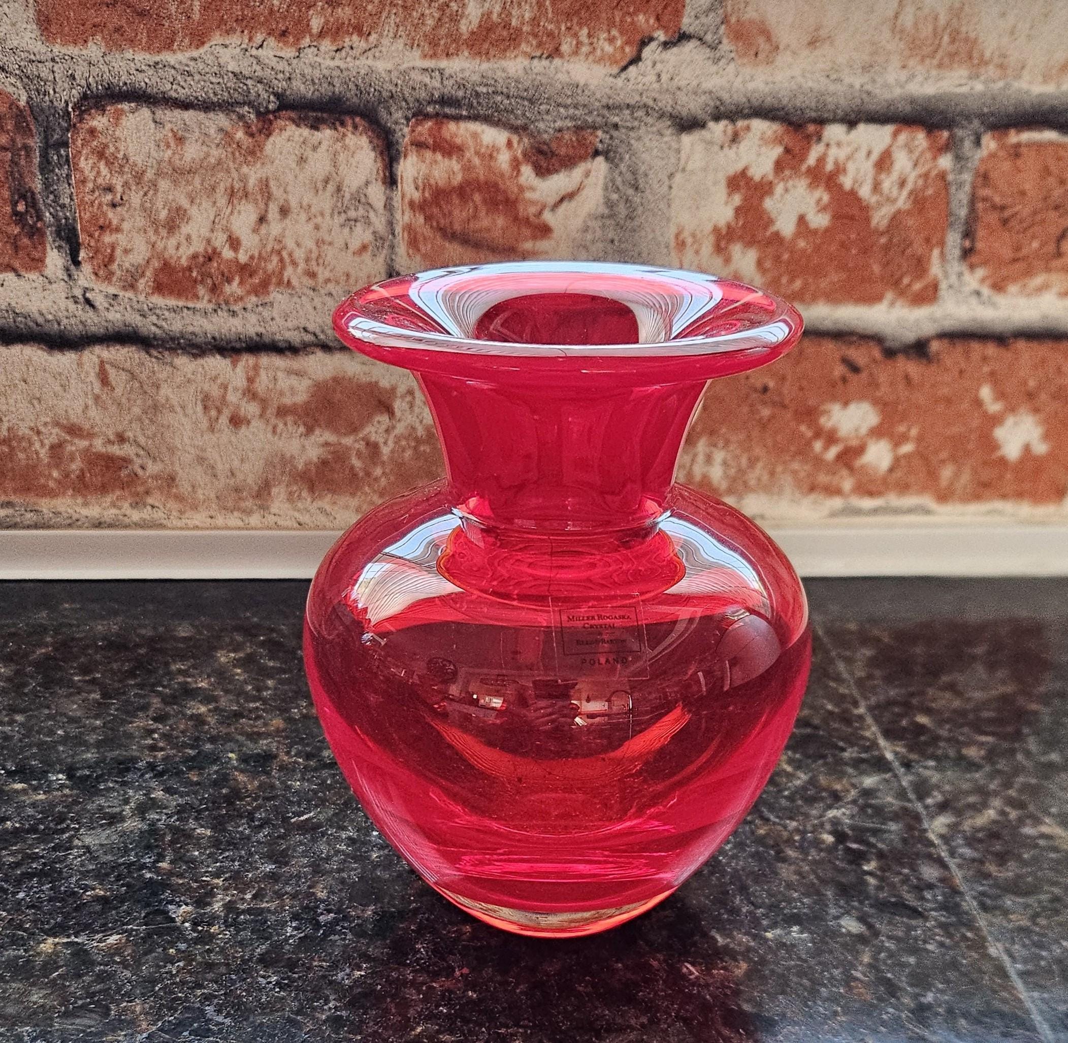 Red Crystal Vase - Etsy