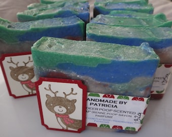 Reindeer Poop scented handmade cold process soap for Christmas gifts for all!