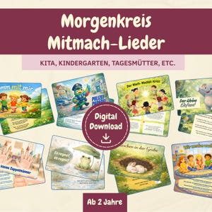 Canciones para cantar en grupo durante la asamblea matutina en el jardín de infancia | Canciones con gestos para niños de 2 a 6 años | Ideas para la asamblea matutina en el jardín de infancia | Descarga de tarjetas de canciones en PDF