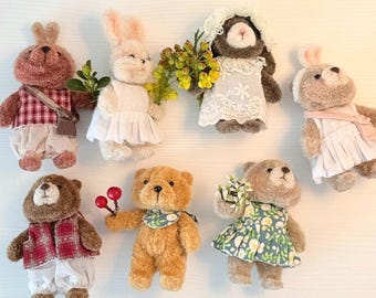 Handmade Fuzzy Wire Bear Desk Buddy Pocket Pal Mini Figurine Whimsical Decor Gift for Her Chenille Stems Pipe Cleaners Pet Animal Tiny Vase