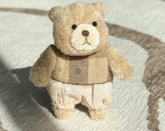 Fuzzy Wire Bear Desk Buddy Pocket Pal Mini Figurine Whimsical Decor Gift for Her Chenille Stems Pipe Cleaners Handmade Pet Animal Tiny Vase