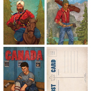Uniformes (Ensemble de 3) - Cartes Postales Canadiennes Hunky