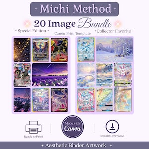 Eeveelution-temakonstpaket Michi Method-pärmbilagor Utskrivbara sidor Paket med direktnedladdning