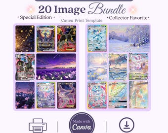 Eeveelution Themed Art Bundle Michi Method Binder Inserts Printable Pages Bundle Instant Download